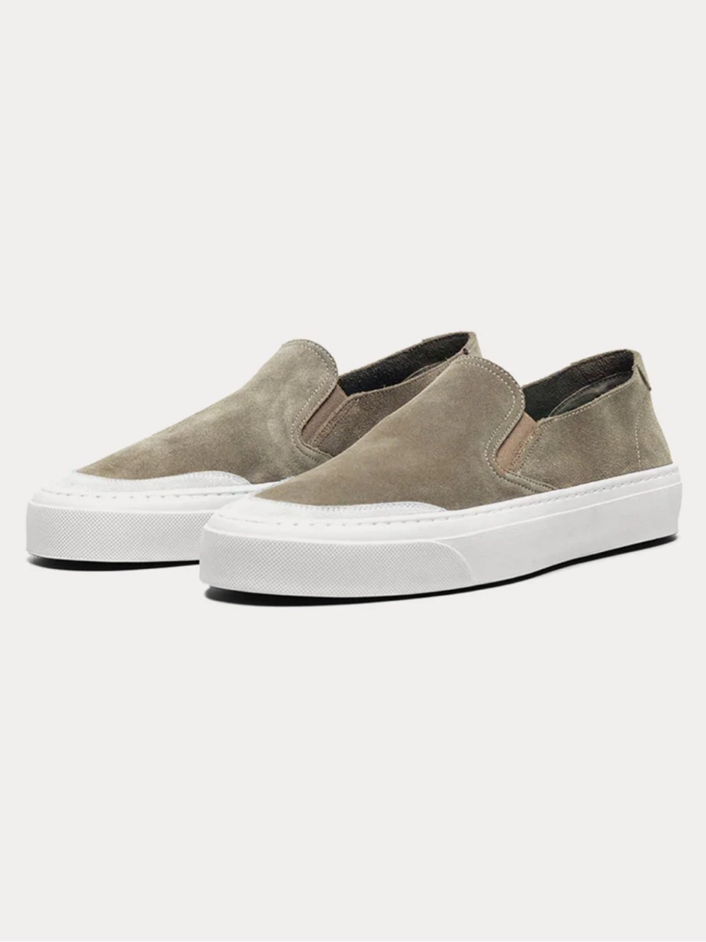John Elliott - Haze Suede Mocha Slip On Sneakers